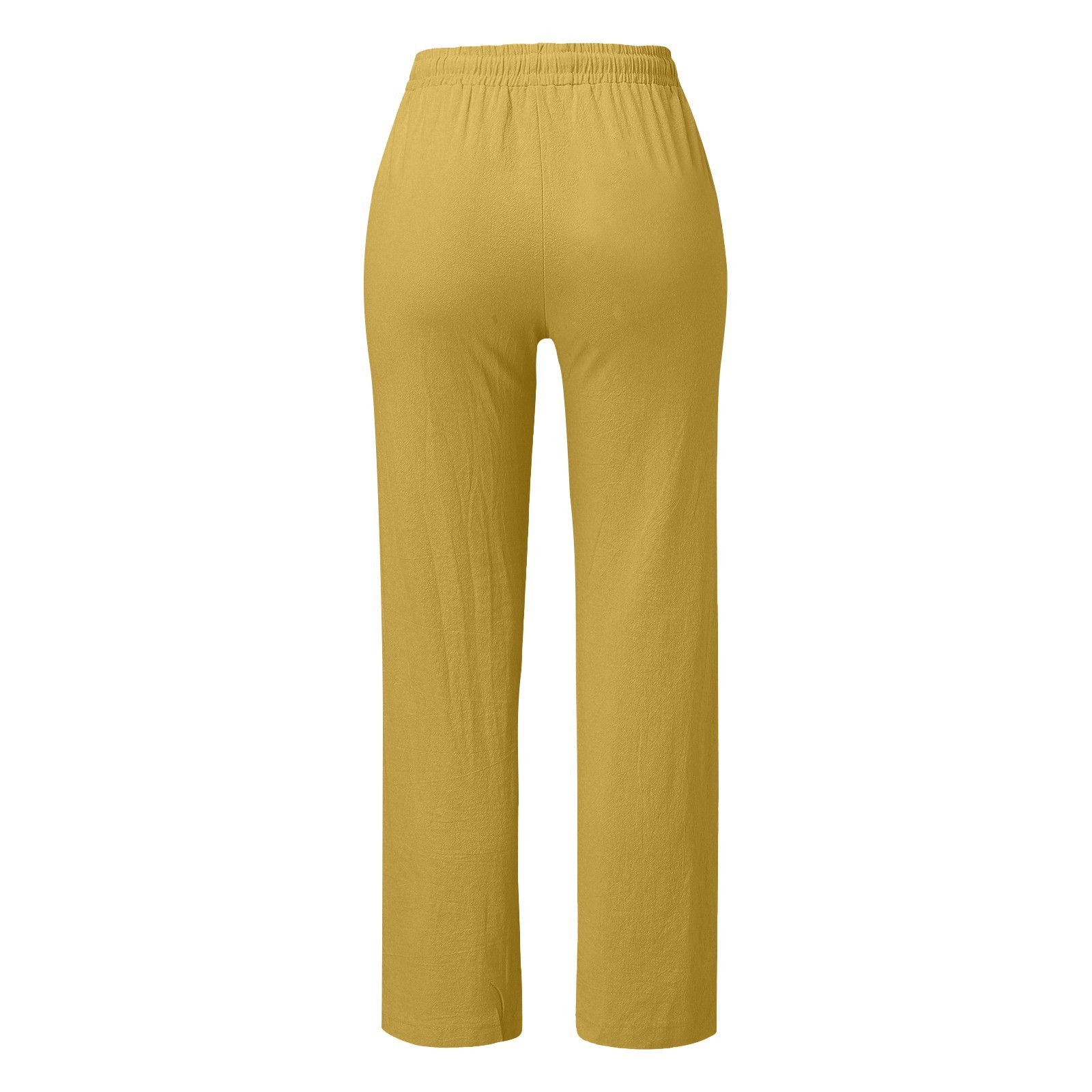 thumbnail image 4 of Pantalones elásticos de pierna recta para mujer - Cintura con cordón de algodón - Casual de cintura alta - Terciopelo dorado - Tallas S-XXL - Todas las estaciones, 4 of 5